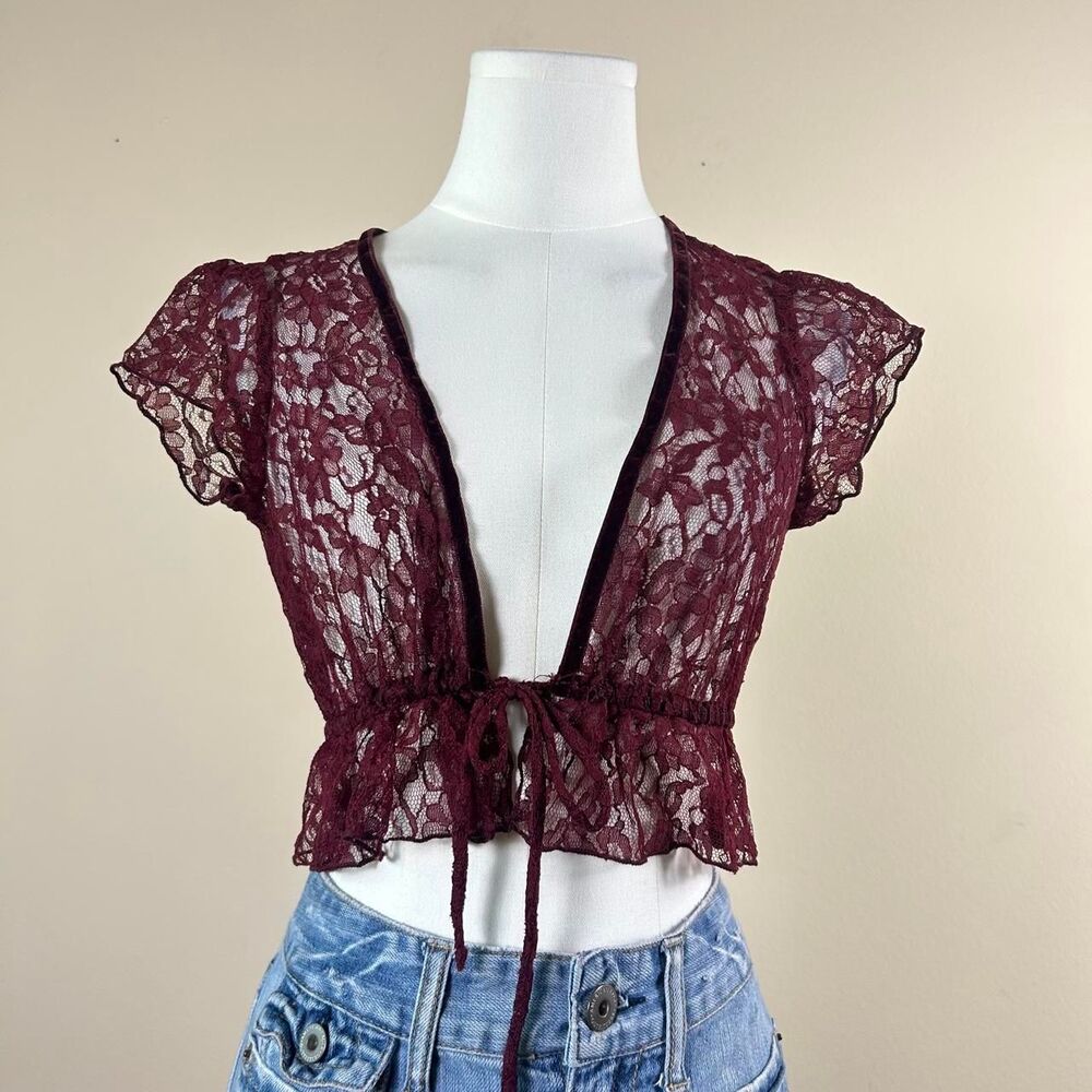 Candies Cute Lace Whimsigoth Front Tie Shrug